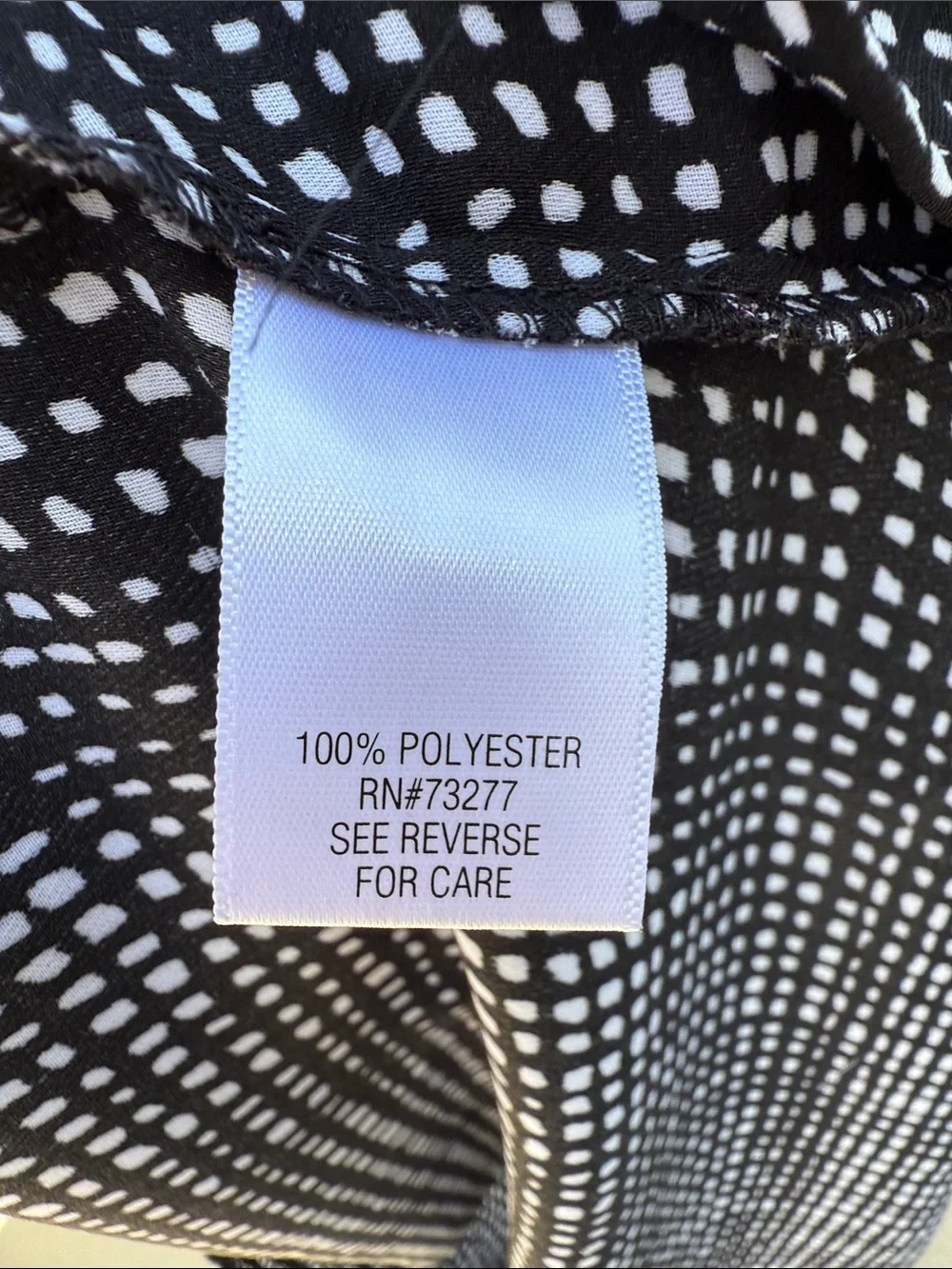 Apt. 9 Black short sleeve Blouse with White Dot Grid Pattern
